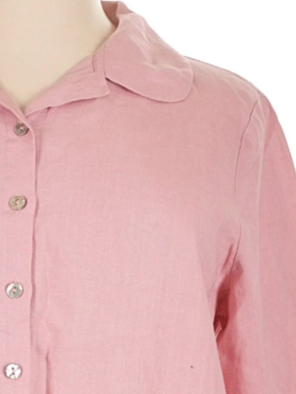 Grae Cove Women's Hollister Pink Linen Button-Down Shirt 3/4 Sleeve - Size XL - Picture 3 of 12